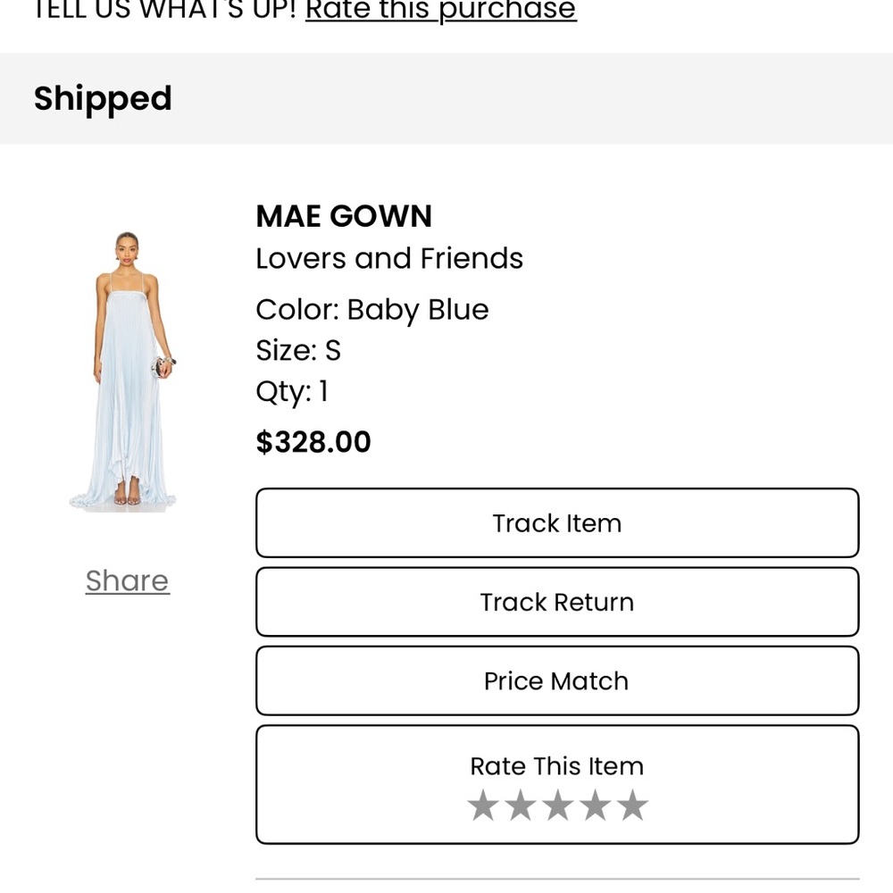MAE GOWN
Lovers and Friends
Color: Baby Blue
Size: S - Picture 7 of 7